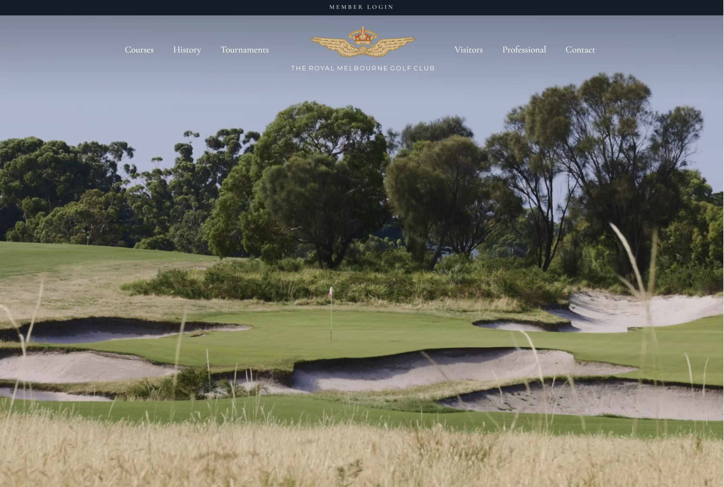 The Royal Melbourne website on a laptop